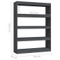vidaXL Estantería divisor de espacios madera pino gris 100x30x135,5cm