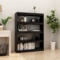 vidaXL Estantería divisor de espacios madera pino negro 100x30x135,5cm vidaXL Estantería divisor de espacios madera pino negro 100x30x135,5cm