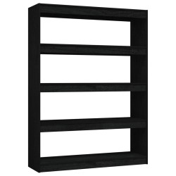 vidaXL Estantería divisor de espacios madera pino negro 100x30x135,5cm