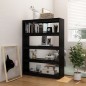 vidaXL Estantería divisor de espacios madera pino negro 100x30x135,5cm vidaXL Estantería divisor de espacios madera pino negro 100x30x135,5cm