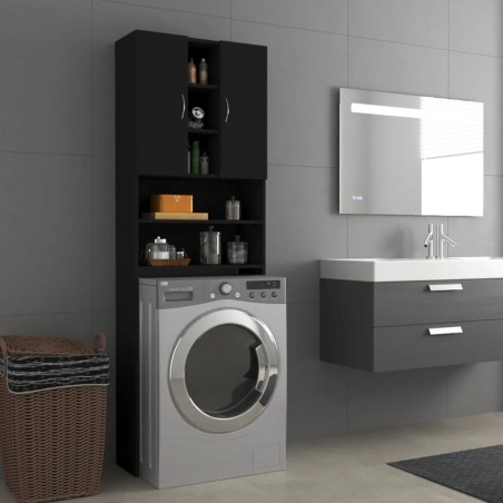 vidaXL Armario de lavadora negro 64x25,5x190 cm