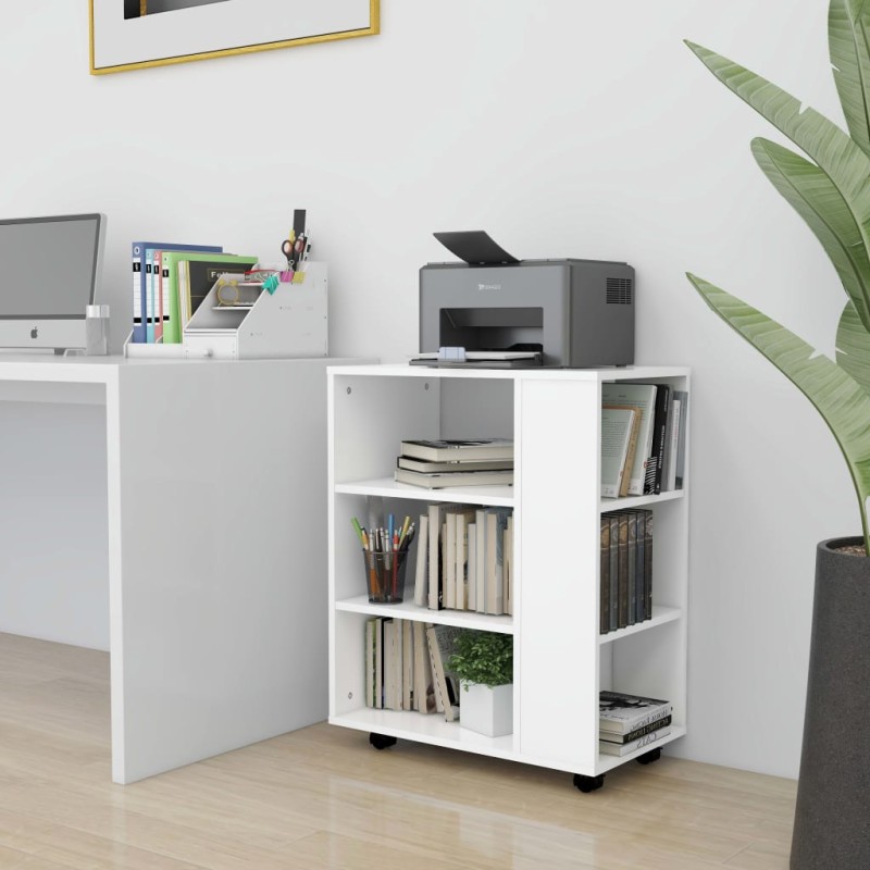 vidaXL Armario con ruedas de madera contrachapada blanco 60x35x75 cm vidaXL Armario con ruedas de madera contrachapada blanco 60x35x75 cm