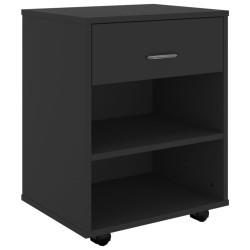 vidaXL Armario con ruedas madera contrachapada negro 46x36x59 cm