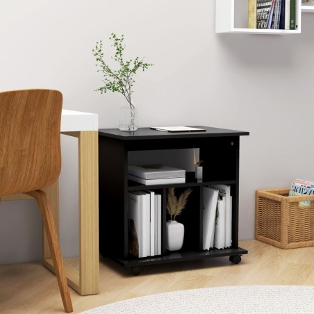 vidaXL Armario con ruedas madera contrachapada negro 60x45x60 cm