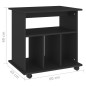 vidaXL Armario con ruedas madera contrachapada negro 60x45x60 cm vidaXL Armario con ruedas madera contrachapada negro 60x45x60 cm