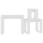 vidaXL Mesas apilables 3 piezas madera contrachapada blanco vidaXL Mesas apilables 3 piezas madera contrachapada blanco