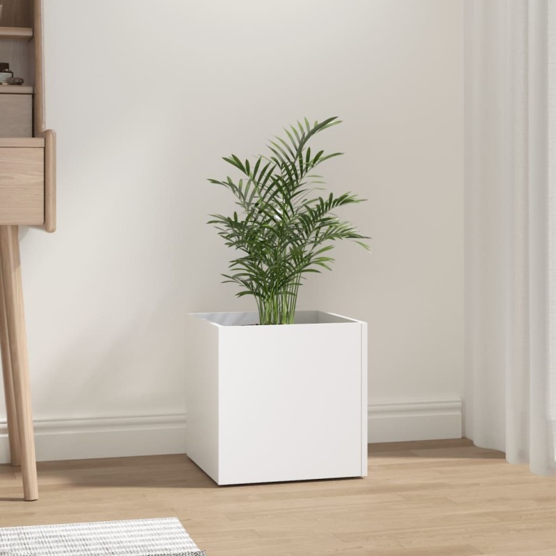 vidaXL Jardinera de madera contrachapada blanco 40x40x40 cm vidaXL Jardinera de madera contrachapada blanco 40x40x40 cm