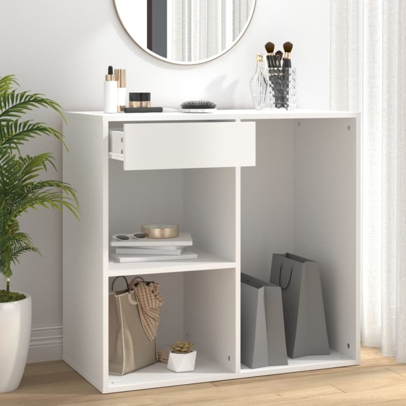 vidaXL Armario de maquillaje madera contrachapada blanco 80x40x75 cm vidaXL Armario de maquillaje madera contrachapada blanco 80x40x75 cm