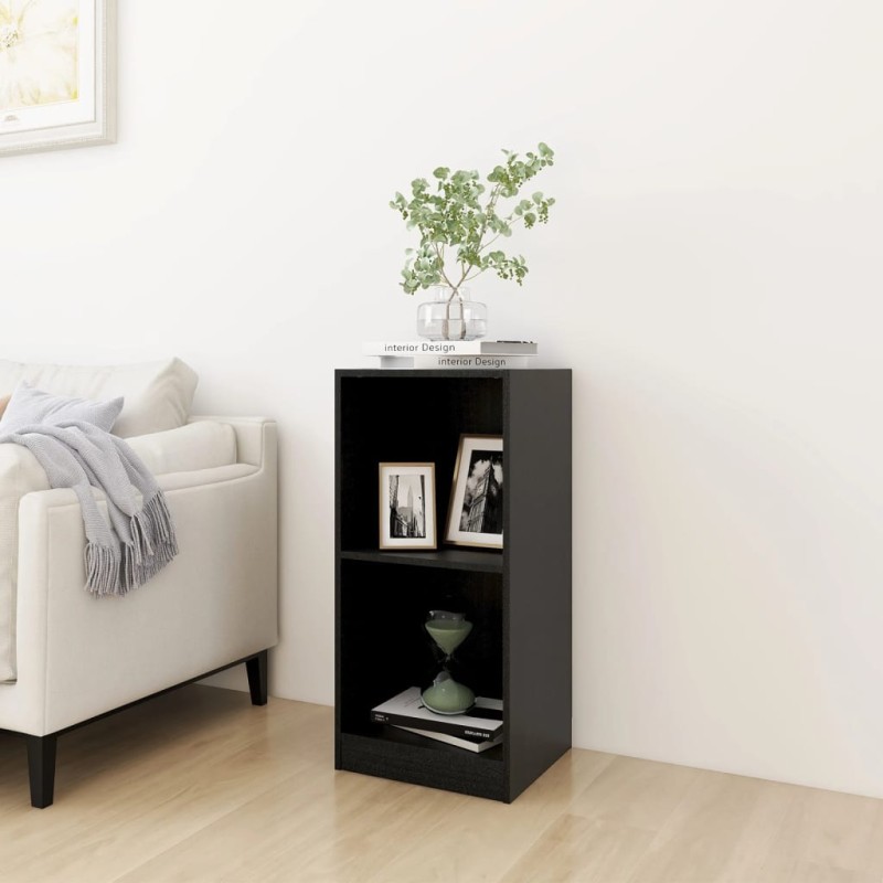 vidaXL Armario auxiliar madera maciza de mango negro 35,5x33,5x76 cm