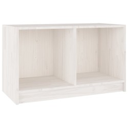 vidaXL Mueble de TV de madera maciza de pino blanco 70x33x42 cm