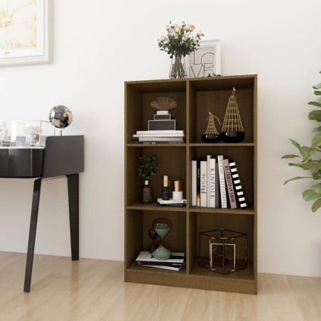 vidaXL Estantería de madera maciza de pino marrón 70x33x110 cm