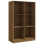 vidaXL Estantería de madera maciza de pino marrón 70x33x110 cm vidaXL Estantería de madera maciza de pino marrón 70x33x110 cm