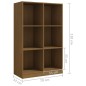 vidaXL Estantería de madera maciza de pino marrón 70x33x110 cm vidaXL Estantería de madera maciza de pino marrón 70x33x110 cm
