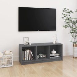 vidaXL Mueble de TV madera maciza de pino gris 104x33x41 cm 