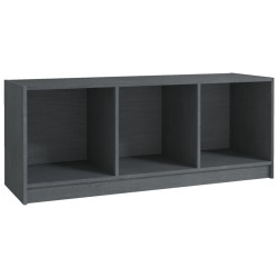 vidaXL Mueble de TV madera maciza de pino gris 104x33x41 cm 