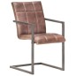 vidaXL Silla voladiza comedor 4 uds cuero auténtico marrón envejecido vidaXL Silla voladiza comedor 4 uds cuero auténtico marrón envejecido