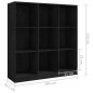vidaXL Estantería/divisor de espacios madera pino negro 104x33,5x110cm
