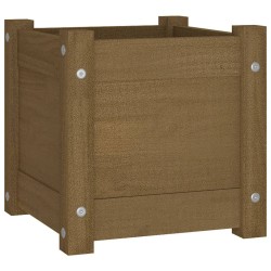 vidaXL Jardinera de madera maciza de pino marrón 31x31x31 cm 