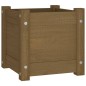 vidaXL Jardinera de madera maciza de pino marrón 31x31x31 cm vidaXL Jardinera de madera maciza de pino marrón 31x31x31 cm