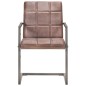 vidaXL Silla voladiza comedor 4 uds cuero auténtico marrón envejecido vidaXL Silla voladiza comedor 4 uds cuero auténtico marrón envejecido
