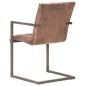 vidaXL Silla voladiza comedor 4 uds cuero auténtico marrón envejecido vidaXL Silla voladiza comedor 4 uds cuero auténtico marrón envejecido