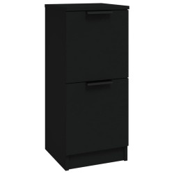 vidaXL Aparador de madera contrachapada negro 30x30x70 cm