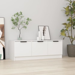 vidaXL Mueble de TV madera contrachapada blanco 102x35x36,5 cm