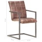 vidaXL Silla voladiza comedor 4 uds cuero auténtico marrón envejecido vidaXL Silla voladiza comedor 4 uds cuero auténtico marrón envejecido