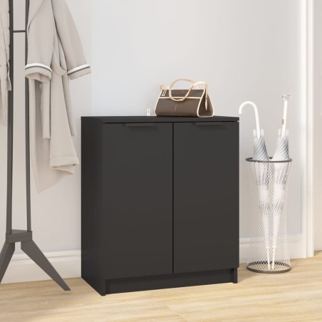 vidaXL Mueble zapatero madera contrachapada negro 59x35x70 cm