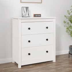 vidaXL Aparador de madera maciza de pino blanco 70x35x80 cm