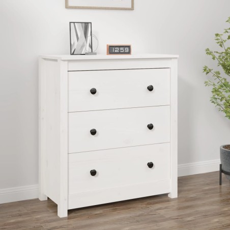 vidaXL Aparador de madera maciza de pino blanco 70x35x80 cm