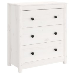 vidaXL Aparador de madera maciza de pino blanco 70x35x80 cm