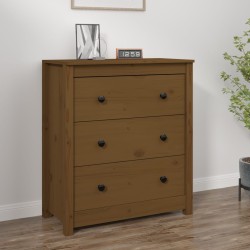 vidaXL Aparador de madera maciza de pino marrón miel 70x35x80 cm