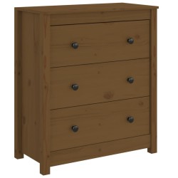 vidaXL Aparador de madera maciza de pino marrón miel 70x35x80 cm