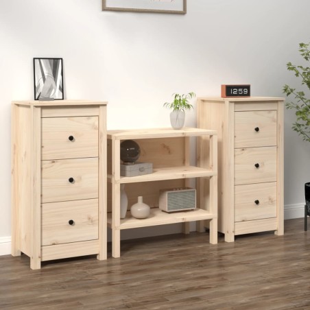 vidaXL Aparadores 2 unidades madera maciza de pino 40x35x80 cm