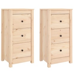 vidaXL Aparadores 2 unidades madera maciza de pino 40x35x80 cm