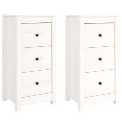vidaXL Aparadores 2 uds madera maciza de pino blanco 40x35x80 cm