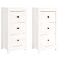 vidaXL Aparadores 2 uds madera maciza de pino blanco 40x35x80 cm vidaXL Aparadores 2 uds madera maciza de pino blanco 40x35x80 cm
