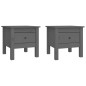 vidaXL Mesa auxiliar 2 uds de madera maciza de pino gris 40x40x39 cm vidaXL Mesa auxiliar 2 uds de madera maciza de pino gris 40x40x39 cm