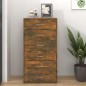 vidaXL Aparador con 6 cajones contrachapado roble ahumado 50x34x96 cm