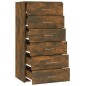 vidaXL Aparador con 6 cajones contrachapado roble ahumado 50x34x96 cm