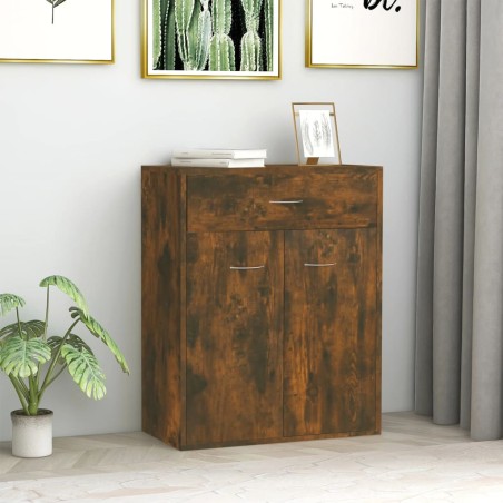 vidaXL Aparador madera contrachapada color roble ahumado 60x30x75 cm	