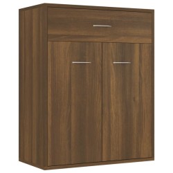 vidaXL Aparador de madera contrachapada marrón roble 60x30x75 cm