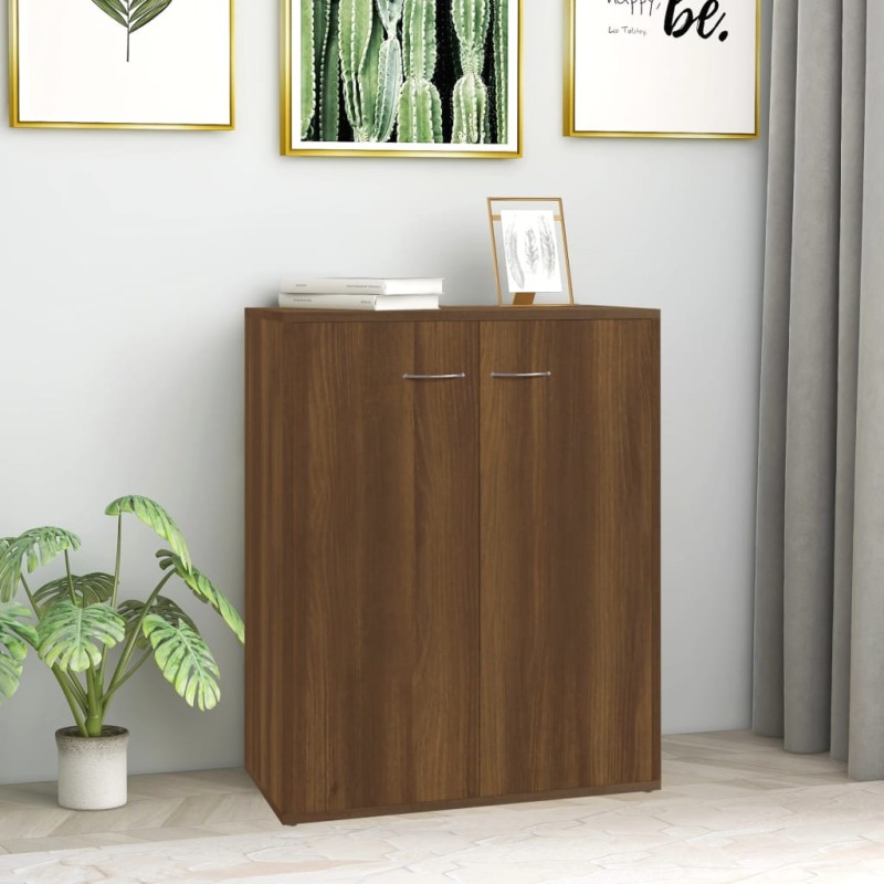 vidaXL Aparador de madera contrachapada marrón roble 60x30x75 cm vidaXL Aparador de madera contrachapada marrón roble 60x30x75 cm