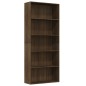 vidaXL Estantería 5 baldas contrachapada roble marrón 80x30x189 cm vidaXL Estantería 5 baldas contrachapada roble marrón 80x30x189 cm