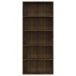vidaXL Estantería 5 baldas contrachapada roble marrón 80x30x189 cm vidaXL Estantería 5 baldas contrachapada roble marrón 80x30x189 cm