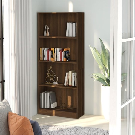 vidaXL Estantería 4 niveles madera color marrón roble 60x24x142 cm