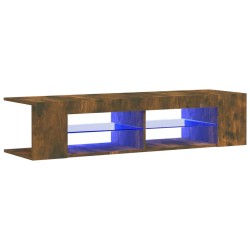 vidaXL Mueble de TV con luces LED roble ahumado 135x39x30 cm