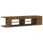 vidaXL Mueble de TV con luces LED roble ahumado 135x39x30 cm