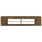 vidaXL Mueble de TV con luces LED roble ahumado 135x39x30 cm